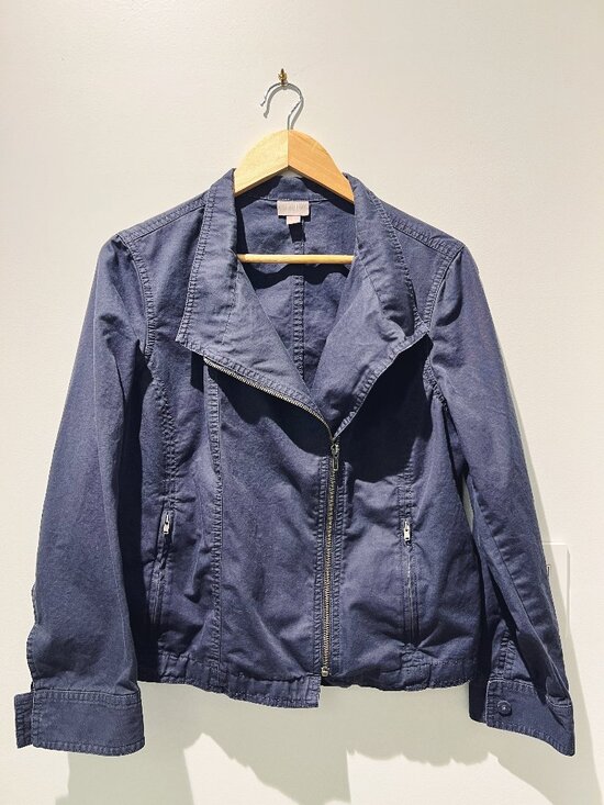 J. Jill Jackets & Blazers - J. Jill Moto-Style Utility Jacket | Navy | Sz. M Petite